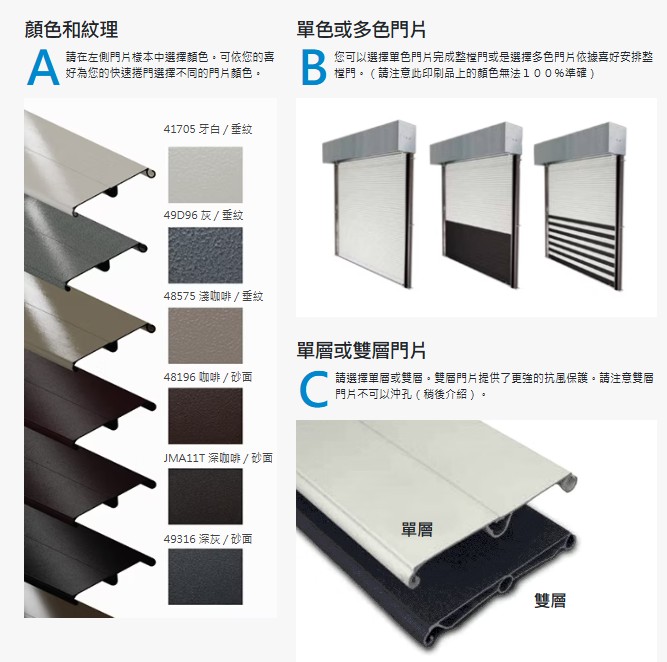 傳統鐵捲門門與抗風鐵捲門